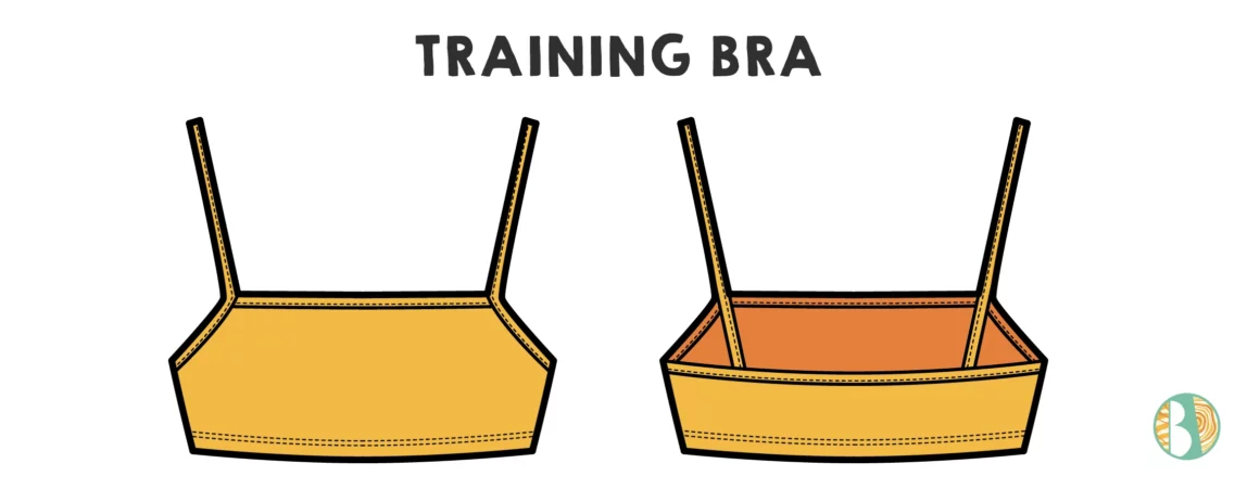 Illustration of a Training Bra, front and back. 