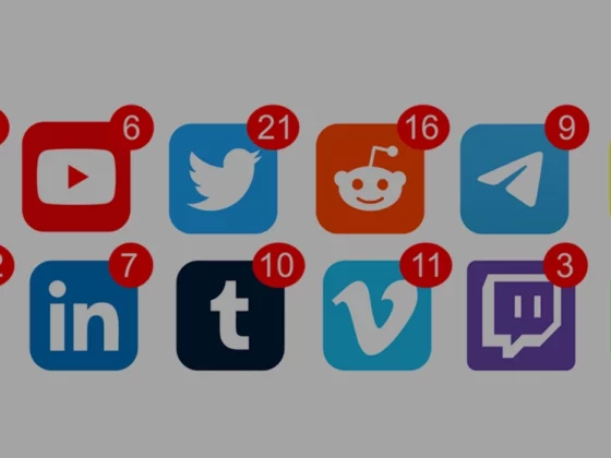 social media icons with notifications