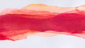 Horizontal,Strip,Of,Watercolors.,Red,Multi-layer,Smears
